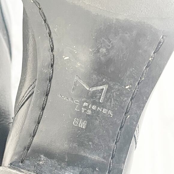 MARC FISHER Leather Yale Chelsea Bootie Black 8 - Picture 9 of 9